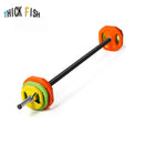 20kg Aerobics Barbell Set Men's Women's Fitness Weightlifting Squat Fitness Equipment Exercise Arm Muscle Small Hole Dumbbells