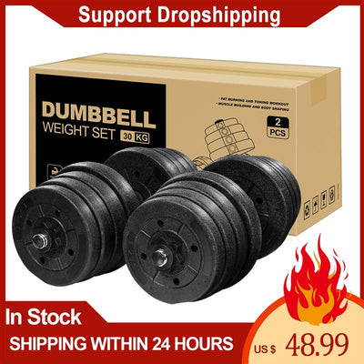 in stock 30KG Weight Dumbbell Set Fitness Dumbbell Detachable Dumbbells Gym Arm Muscle Trainer Exercise For Body Workout Home