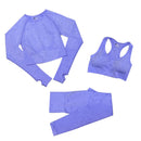 2/3/5PCS Seamless Women Yoga Set Workout Sportswear Gym Clothing Fitness Long Sleeve Crop Top High Waist Leggings Sports Suits